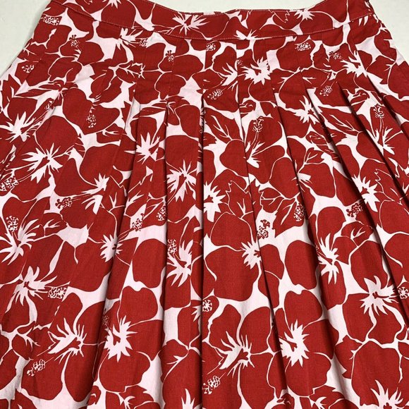 Talbots Petite 8 Red/White Pleated Skirt - Picture 4 of 9